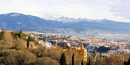 The snowy peaks of the Sierra Nevada